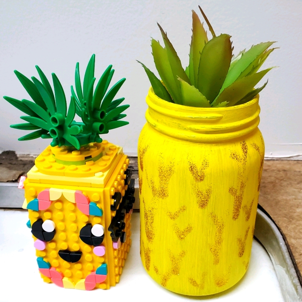 Handmade Pineapple Mason Jar 🍍